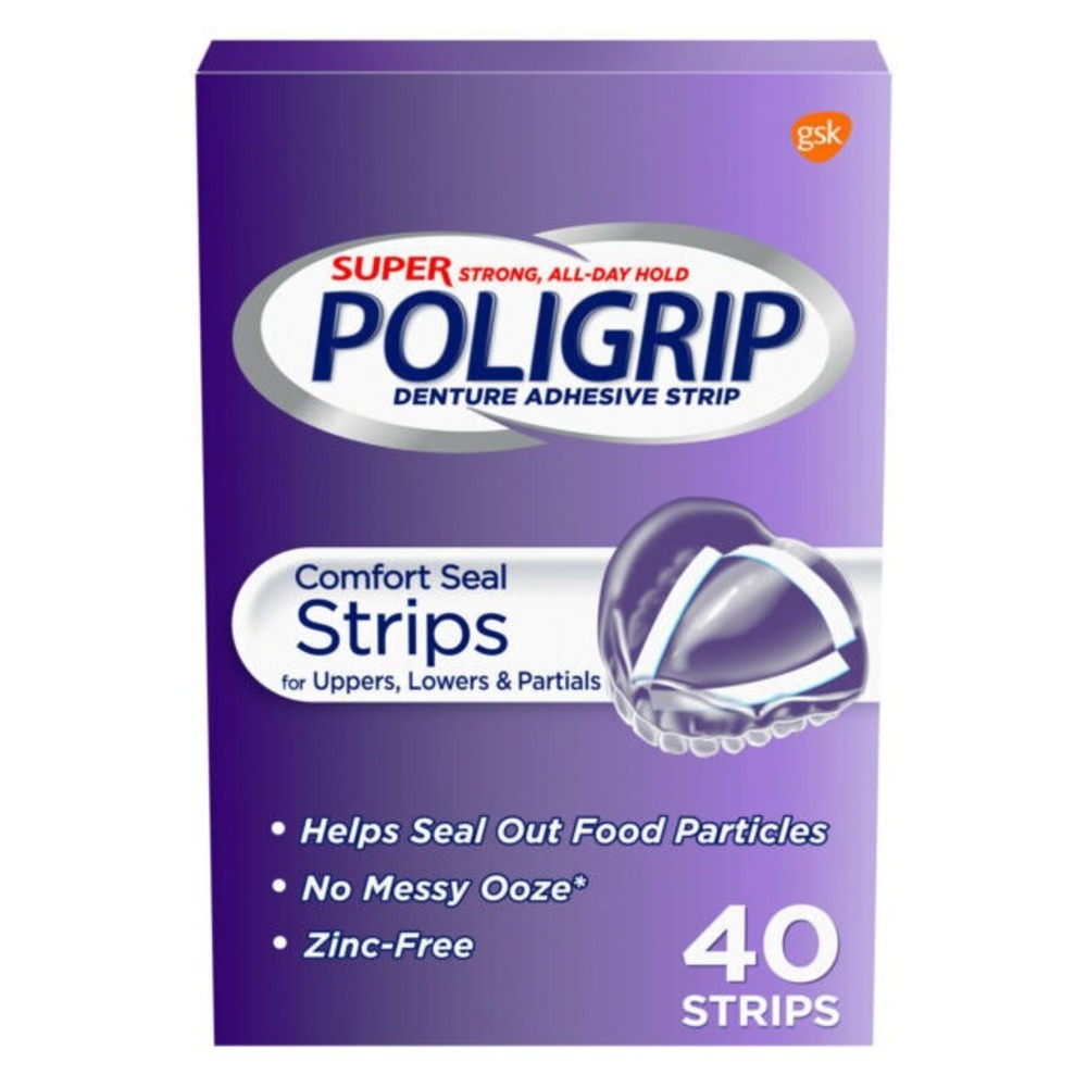 (4) Super Poligrip, Comfort Seal Strips, 40 each